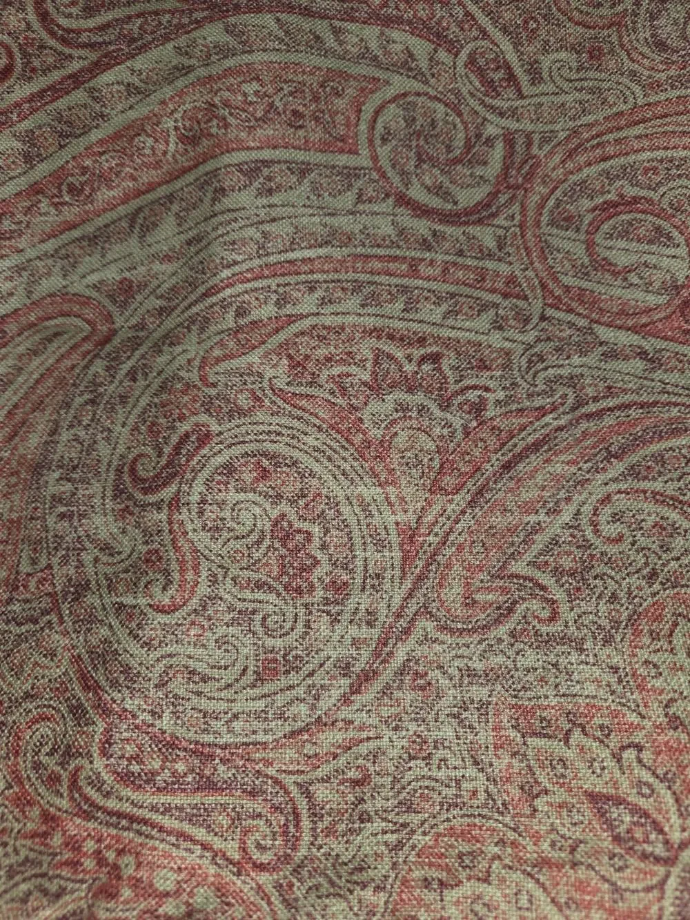 Vintage P Kaufmann Fabric Paisley Muted Pinks Stain Repellent 2 Yards